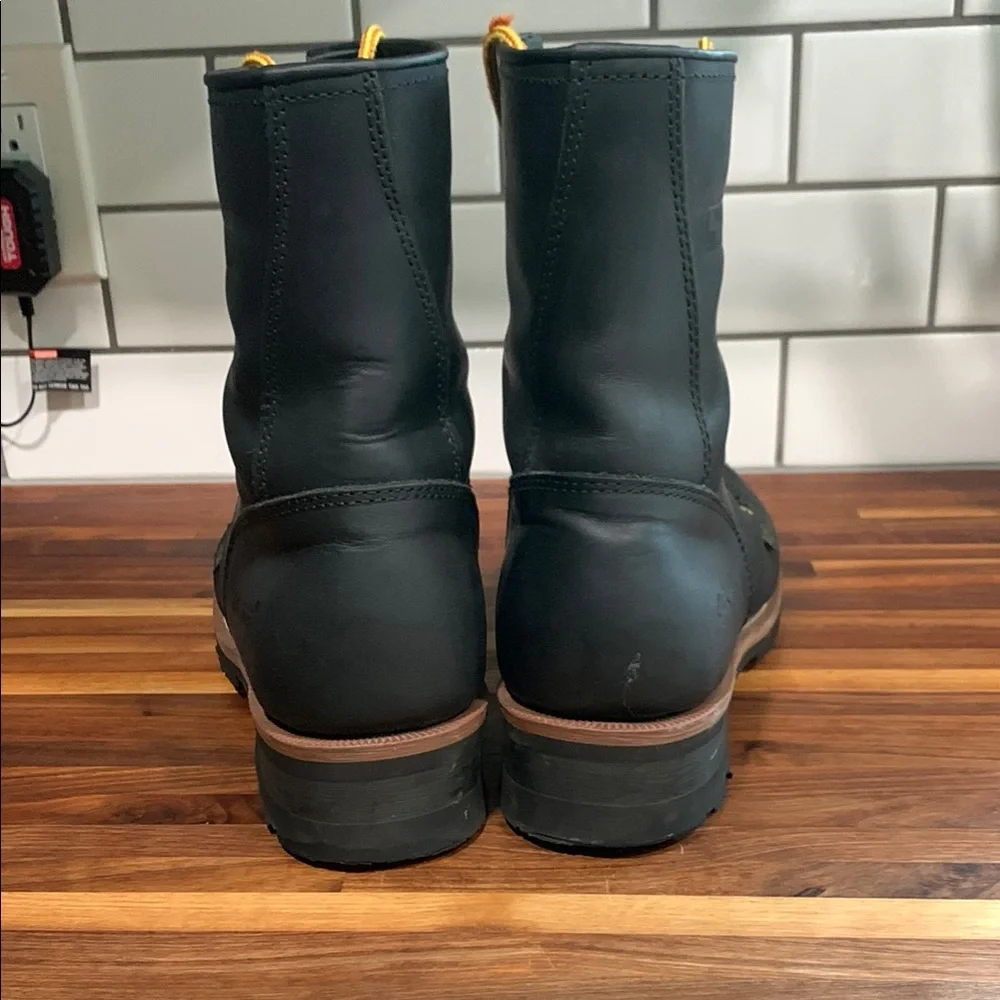 Ad Tec Black Leather Ankle-High Boots with Durable Sole - Picture 4 of 15